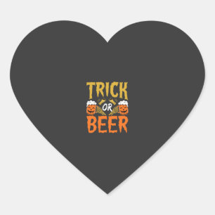 Halloween Trick or Beer Skeleton Hands Heart Sticker