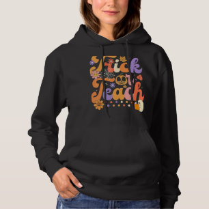 Halloween Trick or Teach Retro Groovy Teacher Hipp Hoodie