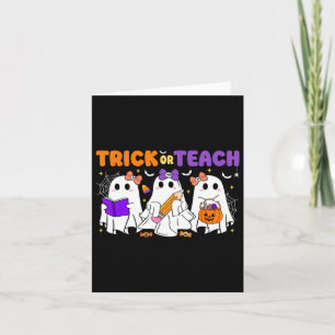 Halloween Trick Or Teach Retro Teachers Students Card