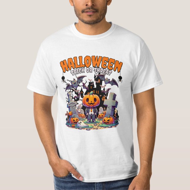 Halloween Trick Or Threat T-Shirt (Front)