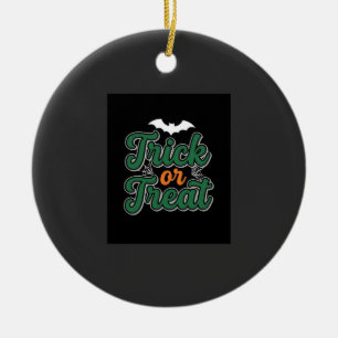 Halloween Trick or Treat Bat Web Design_1 Ceramic Tree Decoration