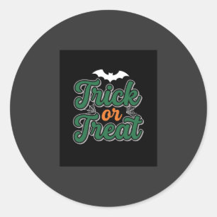 Halloween Trick or Treat Bat Web Design_1 Classic Round Sticker