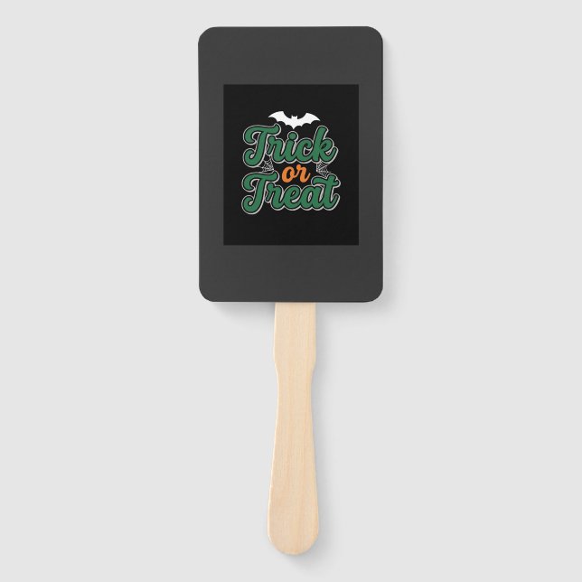 Halloween Trick or Treat Bat Web Design_1 Hand Fan (Front)