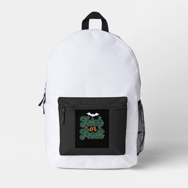 Halloween Trick or Treat Bat Web Design_1 Printed Backpack (Front)