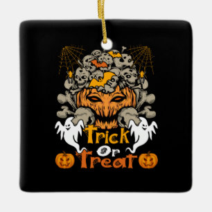 Halloween Trick Or Treat Birthday Ceramic Ornament