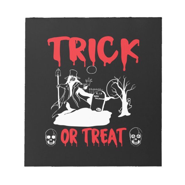Halloween Trick Or Treat Birthday Notepad (Front)