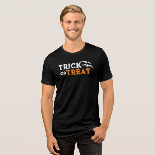 Halloween Trick or Treat, black bats kids adult Tri-Blend Shirt