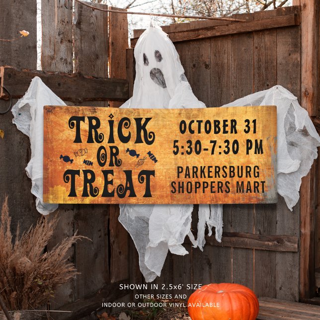 Halloween TRICK OR TREAT Black Orange Banner (Creator Uploaded)