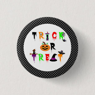 Halloween Trick or Treat Button Badge