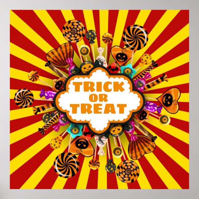 Halloween Trick or Treat Candy and sweets. Autumn  Poster (Front)
