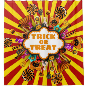 Halloween Trick or Treat Candy and sweets. Autumn Shower Curtain