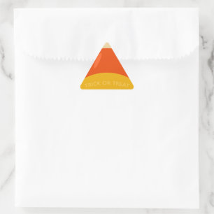 Halloween Trick or Treat Candy Corn Triangle Sticker