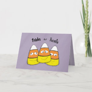Halloween Trick or Treat Candy Cute Whimsical Card