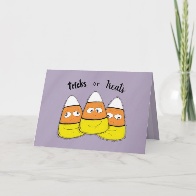 Halloween Trick or Treat Candy Cute Whimsical Card (Front)