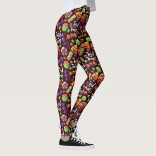 Halloween Trick Or Treat Candy Leggings