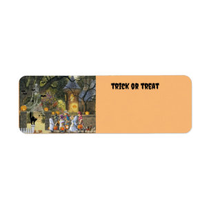 Halloween trick or treat children
