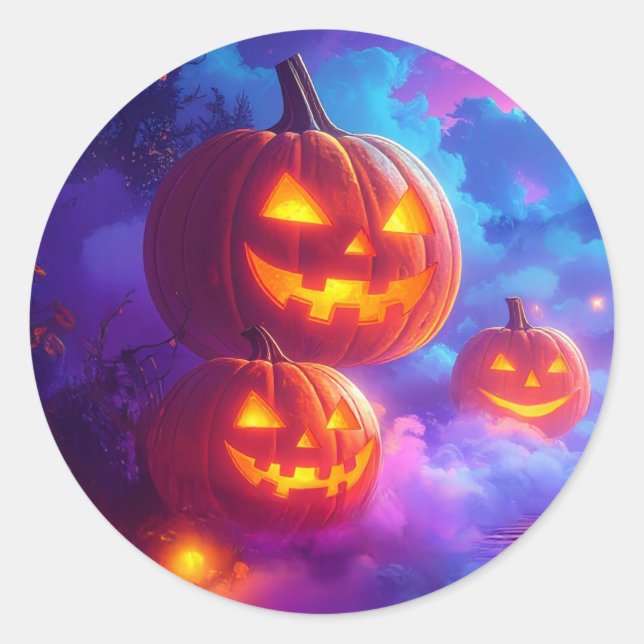 Halloween Trick or Treat Classic Round Sticker (Front)