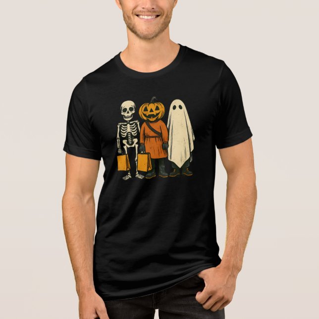 Halloween Trick or Treat Crew Tri-Blend Shirt (Front)