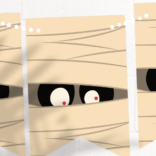 Halloween Trick or Treat Cute Mummy Squiggly Eyes Bunting