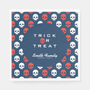 Halloween Trick or Treat Cute Skulls. Napkin