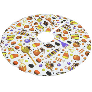 Halloween Trick-or-Treat Decor Brushed Polyester Tree Skirt