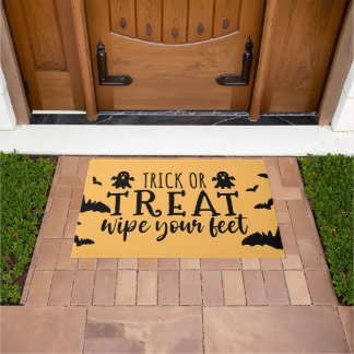 Halloween Trick or Treat Door Mat - Wipe Your Feet