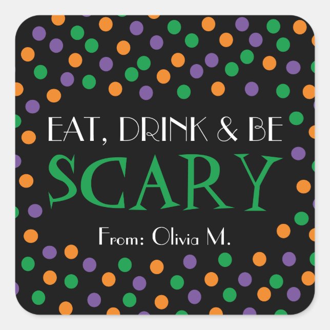 Halloween Trick or Treat Favour Sticker (Front)