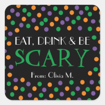 Halloween Trick or Treat Favour Sticker