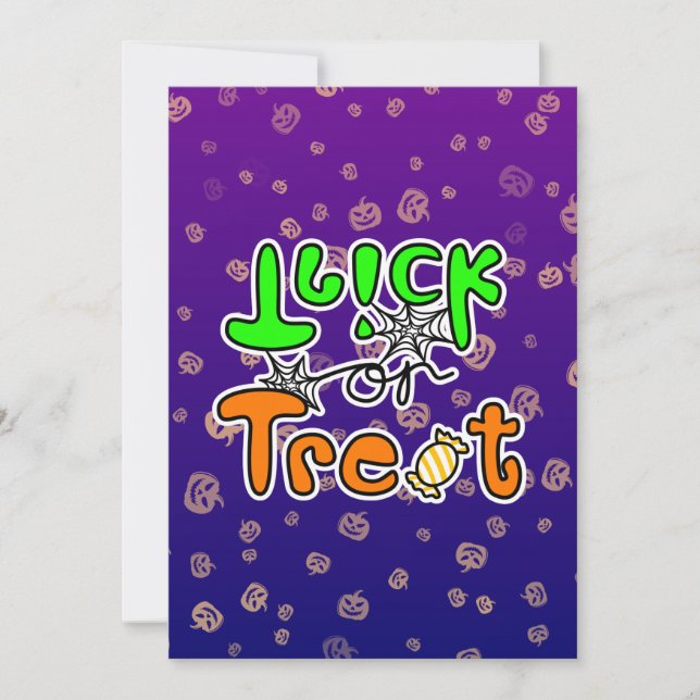 Halloween Trick or Treat Flat Card (Front)