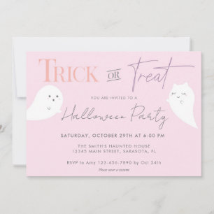 Halloween Trick or Treat Ghost Invitation