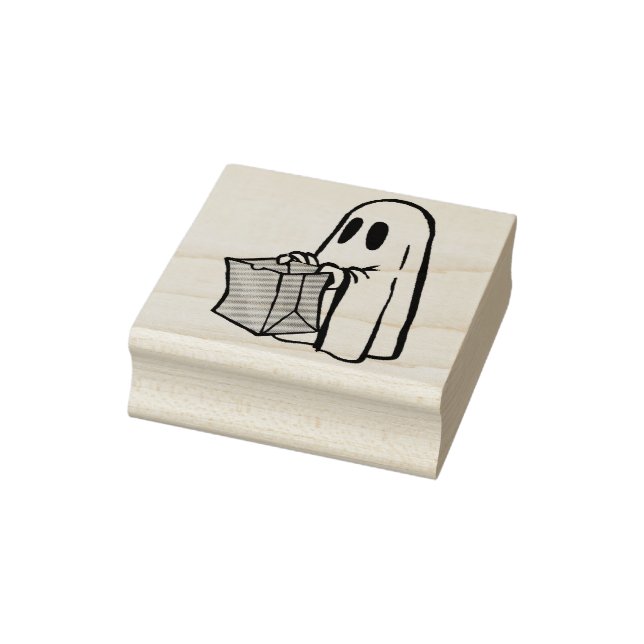 Halloween trick or treat ghost rubber stamp (Stamp)