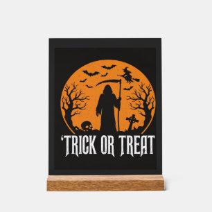 Halloween Trick or Treat Grim Reaper Design_1 Acrylic Sign