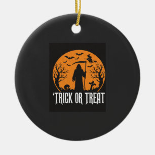 Halloween Trick or Treat Grim Reaper Design_1 Ceramic Tree Decoration