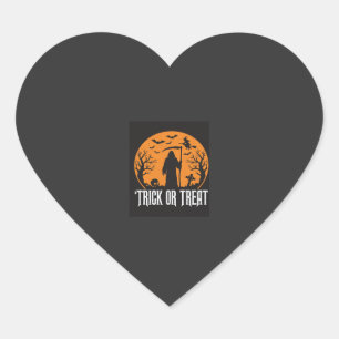 Halloween Trick or Treat Grim Reaper Design_1 Heart Sticker