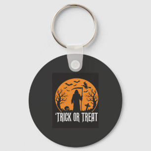 Halloween Trick or Treat Grim Reaper Design_1 Key Ring