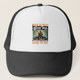 Halloween Trick or Treat Haunted House Pumpkin Trucker Hat
