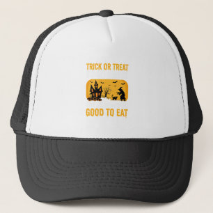 Halloween Trick or Treat Haunted House Witch Trucker Hat