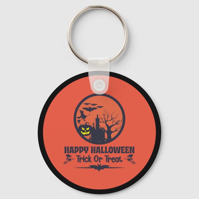 Halloween Trick Or Treat   Key Ring (Front)
