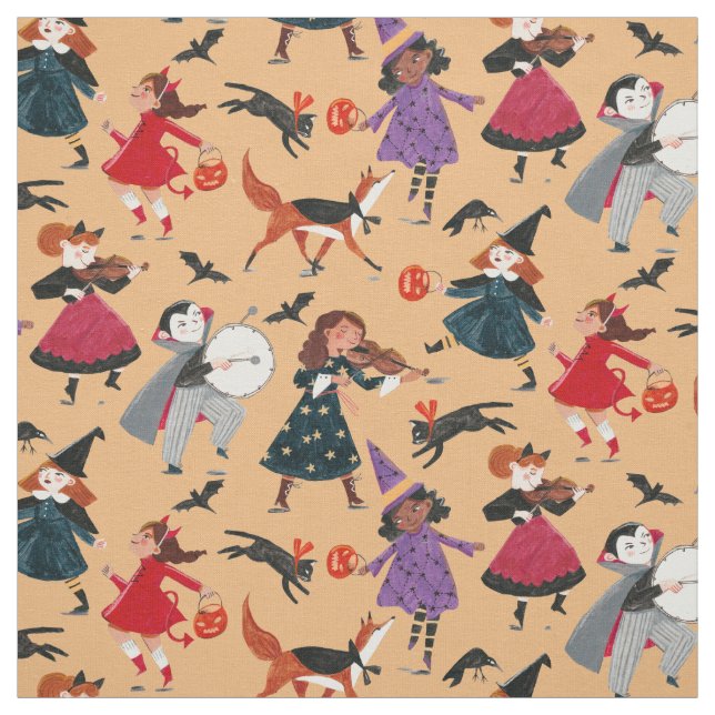 Halloween Trick or Treat Kids Costume Pattern Fabric (Swatch)