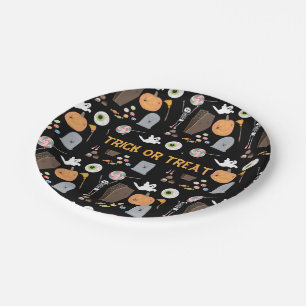 Halloween Trick or Treat Kids Halloween Party Paper Plate