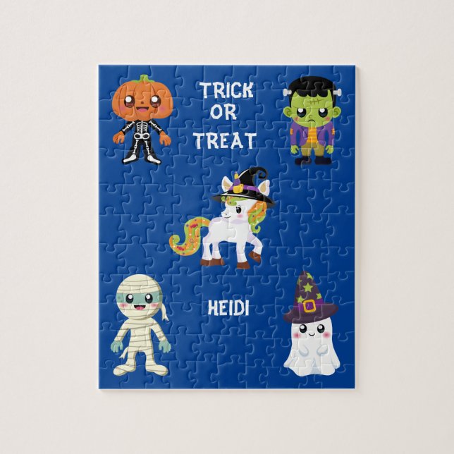 HALLOWEEN "TRICK OR TREAT KIDS PUZZLE PERSONALIZED (Vertical)