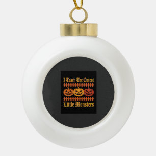 Halloween Trick Or Treat Little Monsters Pumpkin D Ceramic Ball Christmas Ornament