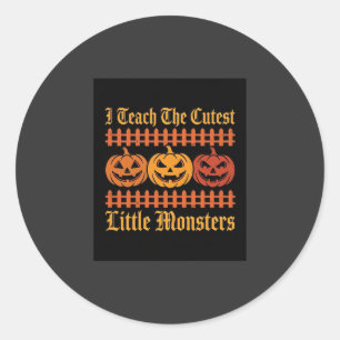 Halloween Trick Or Treat Little Monsters Pumpkin D Classic Round Sticker