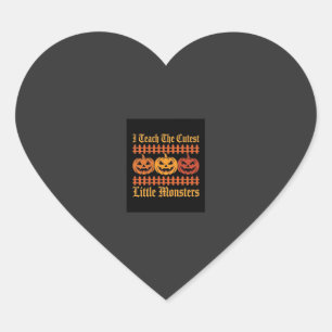 Halloween Trick Or Treat Little Monsters Pumpkin D Heart Sticker