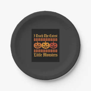Halloween Trick Or Treat Little Monsters Pumpkin D Paper Plate
