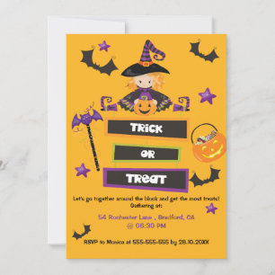 Halloween Trick or Treat Neighbourhood Block  Part Invitation