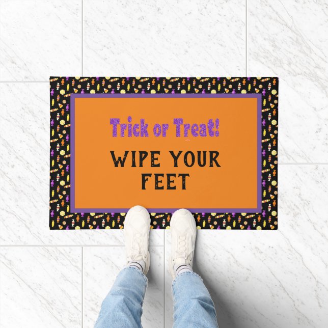 Halloween Trick or Treat Outdoor Doormat (Indoor)