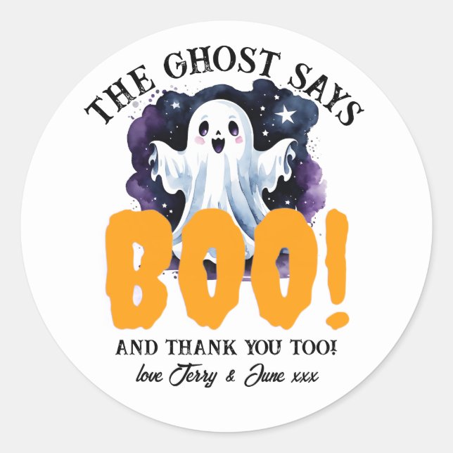 Halloween Trick or Treat Party Favours, Spooky Goo Classic Round Sticker (Front)