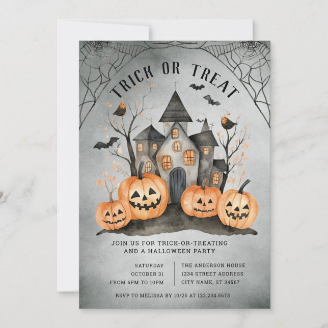 Halloween Trick or Treat Party Invitation (Front)