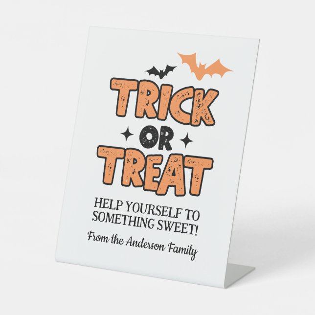 Halloween Trick or Treat Party Table Sign (Front)